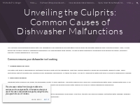 Michelle P. Lininger - Unveiling the Culprits: Common Causes of Dishwa