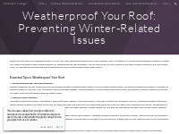 Michelle P. Lininger - Weatherproof Your Roof: Preventing Winter-Relat