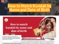 pachangam - How to Match Kundali by Name and Date of Birth