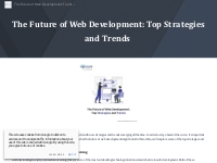 The Future of Web Development: Top Strategies and Trends