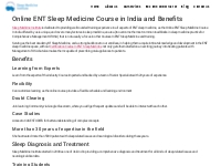 Online ENT Sleep Medicine Course in India and Benefits