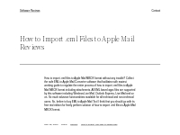 How to Import .eml Files to Apple Mail Reviews - Software Reviews