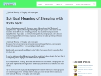 Spiritual Meaning of Sleeping with eyes open - Spiritual Meanings Of