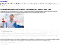 Mastering International Baccalaureate Mathematics with Tutors in Hong 