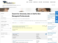 Search for Staff   Non-Managerial Professionals University Jobs