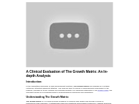 A Clinical Evaluation of The Growth Matrix: An In-depth Analysis