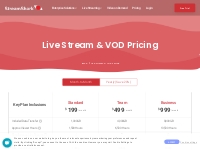Live Streaming Plans - Video on Demand Pricing - Live Stream Pricing