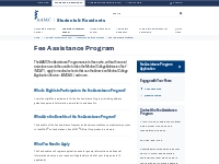 Fee Assistance Program | Students   Residents