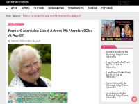 Former Coronation Street Actress Mo Moreland Dies At Age 87