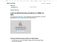 Lock private browsing windows in Safari on Mac - Apple Support