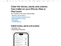 Clear the history, cache, and cookies from Safari on your iPhone, iPad