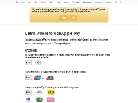 Learn where to use Apple Pay - Apple Support