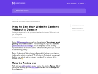 How to See Your Website Content Without a Domain | Hostinger Help Cent