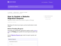 How to Update a Website Migration Request | Hostinger Help Center