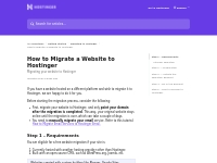 How to Migrate a Website to Hostinger | Hostinger Help Center