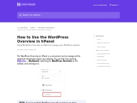 How to Use the WordPress Overview in hPanel | Hostinger Help Center
