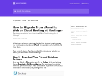 How to Migrate From cPanel to Web or Cloud Hosting at Hostinger | Host