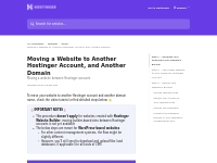 Moving a Website to Another Hostinger Account, and Another Domain | Ho