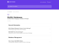 MySQL Databases | Hostinger Help Center