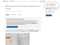 Which version of Internet Explorer am I using? - Microsoft Support