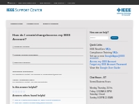 How do I create/change/access my IEEE Account?