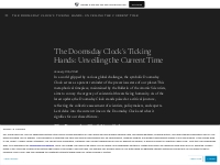 The Doomsday Clock s Ticking Hands: Unveiling the Current Time