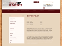 Shipping Policy - Taste of Amish
