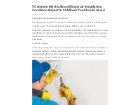 5 Common Myths About Electrical Installation Condition Report In St Al