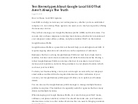 Ten Stereotypes About Google Local SEO That Aren t Always The Truth – 