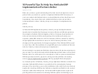 10 Powerful Tips To Help You NetSuite ERP Implementation Partners Bett