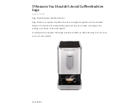 17 Reasons You Shouldn t Avoid Coffee Machine Sage – Telegraph