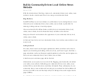 Build a Community Driven Local Online News Website - Telegraph