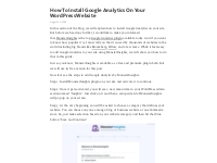 How To Install Google Analytics On Your WordPress Website - Telegraph