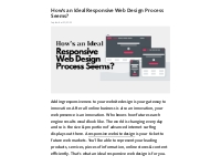 How's an Ideal Responsive Web Design Process Seems? - Telegraph