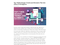 Top 7 Web Designs Trends and Elements That Are About To Disappear - Te