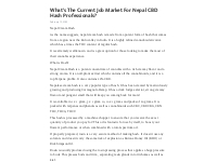 What s The Current Job Market For Nepal CBD Hash Professionals? - Tele