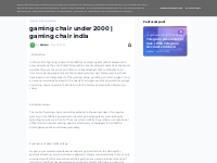 gaming chair under 2000 | gaming chair india
