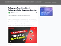 Telegram Reaction Bot | Telegram Fake Reaction Booster