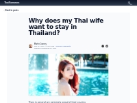 Why does my Thai wife want to stay in Thailand?