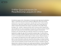 5 Killer Quora Answers On Mesothelioma Lawyers In Ohio