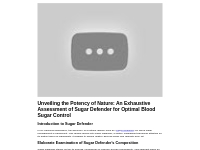 Sugar Defender Review