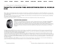 Winter Tires Battle: Bridgestone Blizzak vs. Michelin X-Ice   Tires In