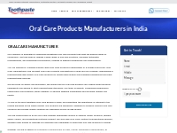 Oral Care Products Manufacturers in India | Oral Care Manufacturer