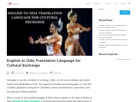 English to Odia Translation Language for Cultural Exchange - Translati
