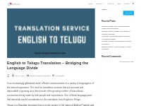 English to Telugu Translation - Bridging the Language Divide - Transla