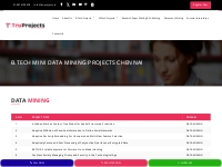 BTech Live CSE Mini Datamining Engineering Projects in Chennai | Btech