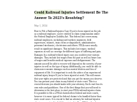 Could Railroad Injuries Settlement Be The Answer To 2023 s Resolving? 