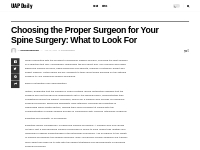 Choosing the Proper Surgeon for Your Spine Surgery: What to Look For -