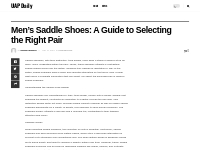 Men s Saddle Shoes: A Guide to Selecting the Right Pair - UAP Daily