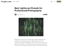Best Lightroom Presets for Professional Photography